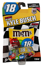 2019 Kyle Busch #18 M&M'S Hazelnut 1/64 NASCAR Authentics Cracker Barrel Wave 2 